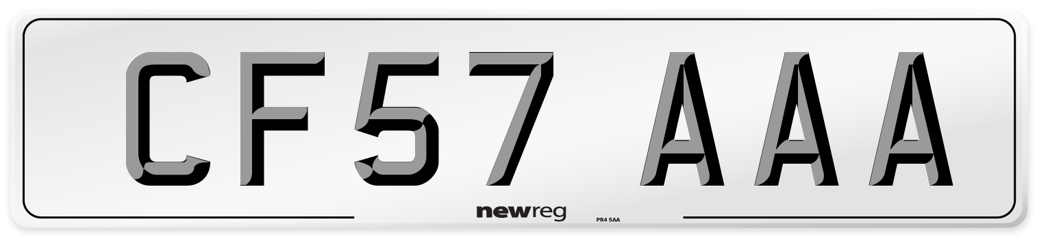 CF57 AAA Number Plate from New Reg